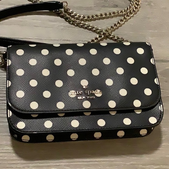 Kate Spade Black and White Polka Dot mini Crossbody Bag - Picture 2 of 7